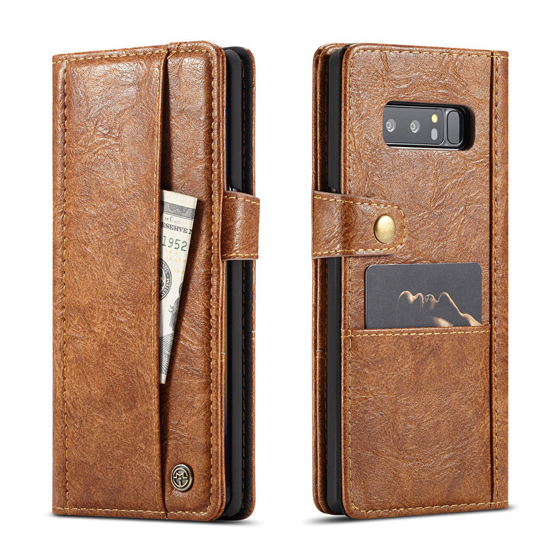 Samsung Note8 crack retro simulation leather flip wallet card Samsung note9 protective cover