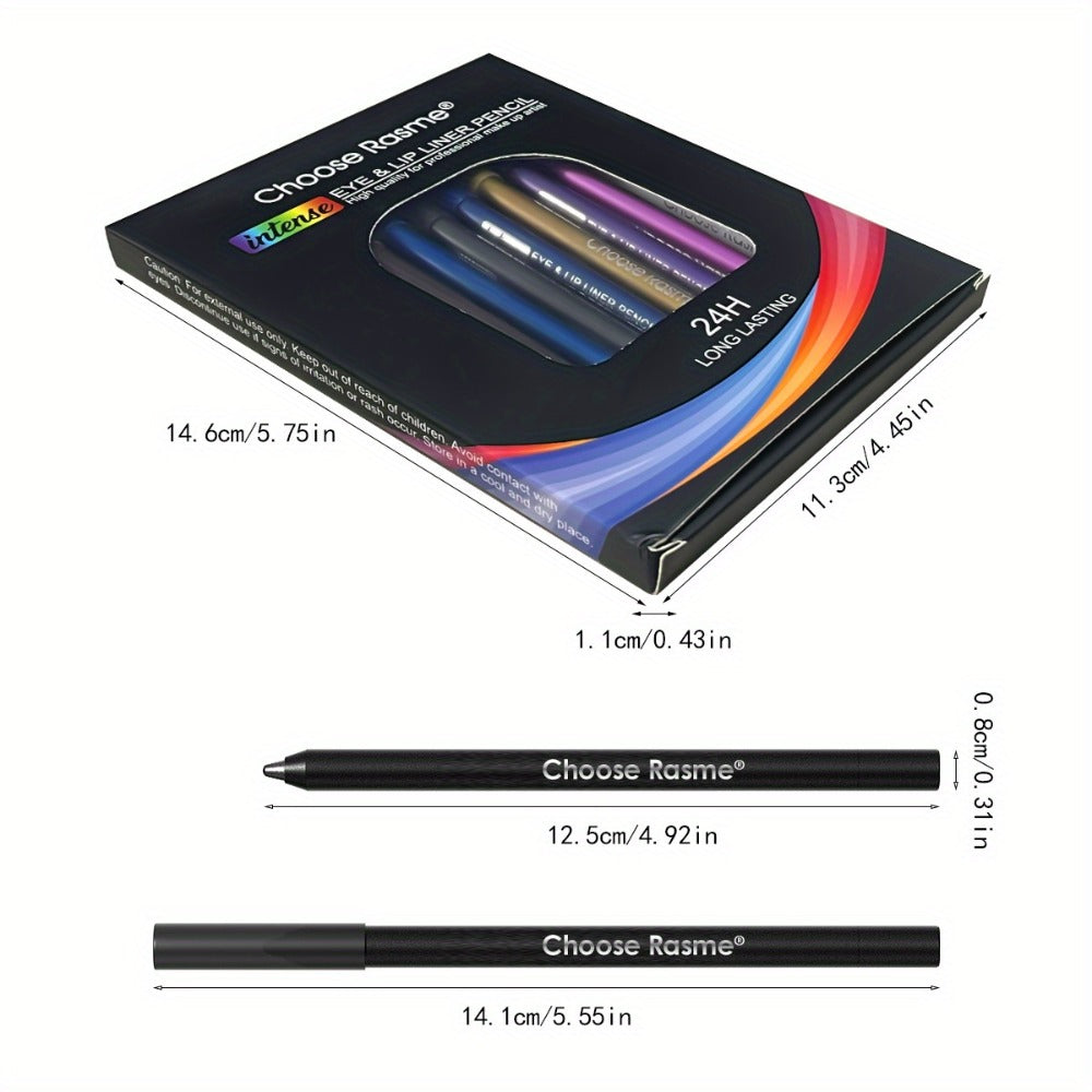 2-in-1 Eyeliner & Eyeshadow Pencil Set 12 Colors Matte Waterproof Smudge-Proof Blendable Eye, for Makeup, Travel and Everyday