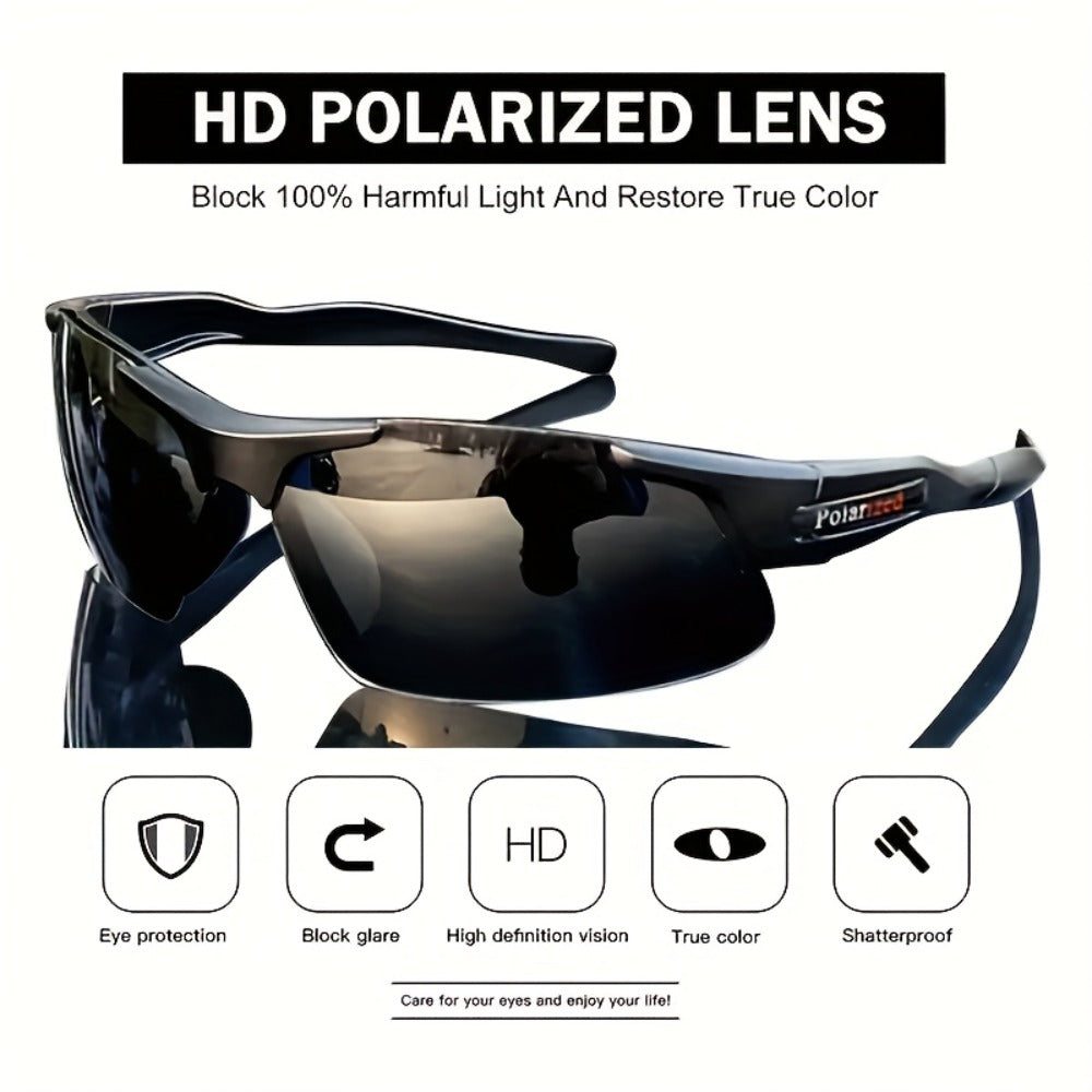 Sunglasses 3-Pack for Men with Half Frames, Lenses and Lightweight Driving Fit with Specific Frame, Lens Color and Pack Choic