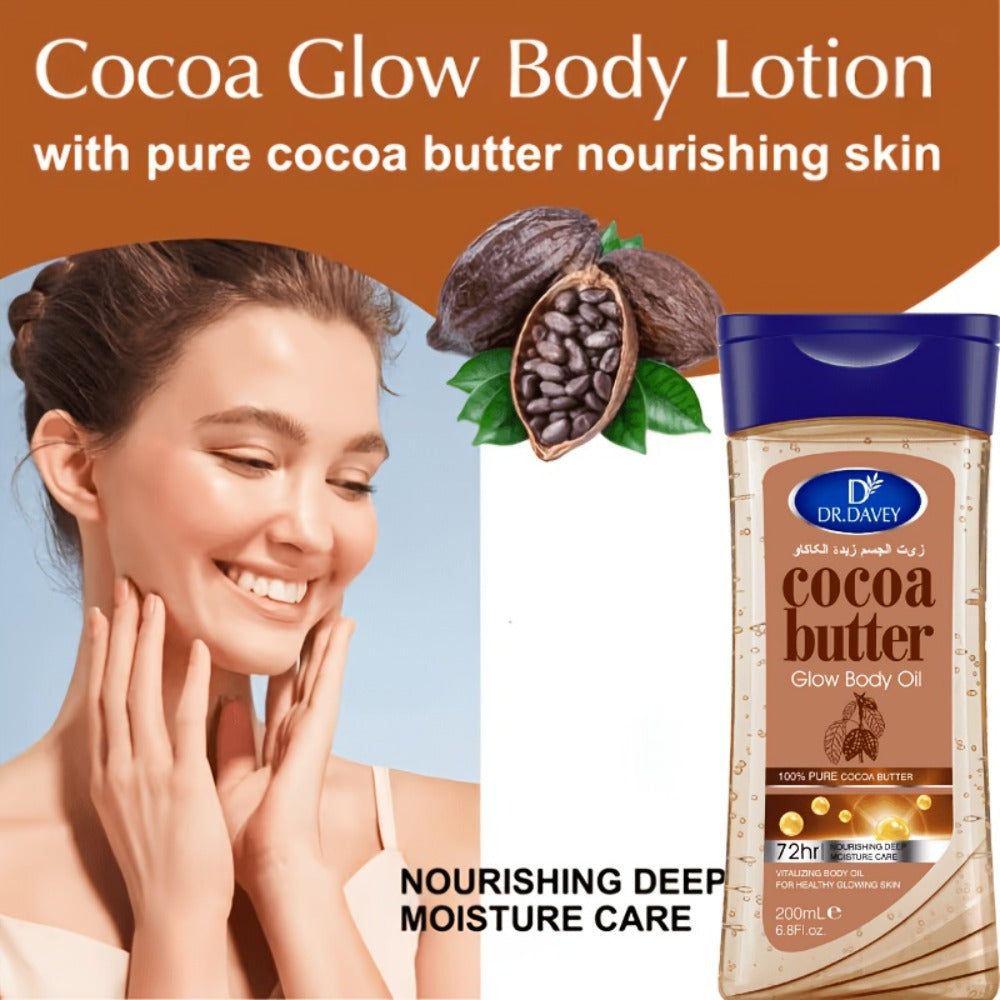 Cocoa Butter Body Oil, Two-Piece Set of 200ml Flip-Top Bottles with Coordinated Brown Labels — image 9