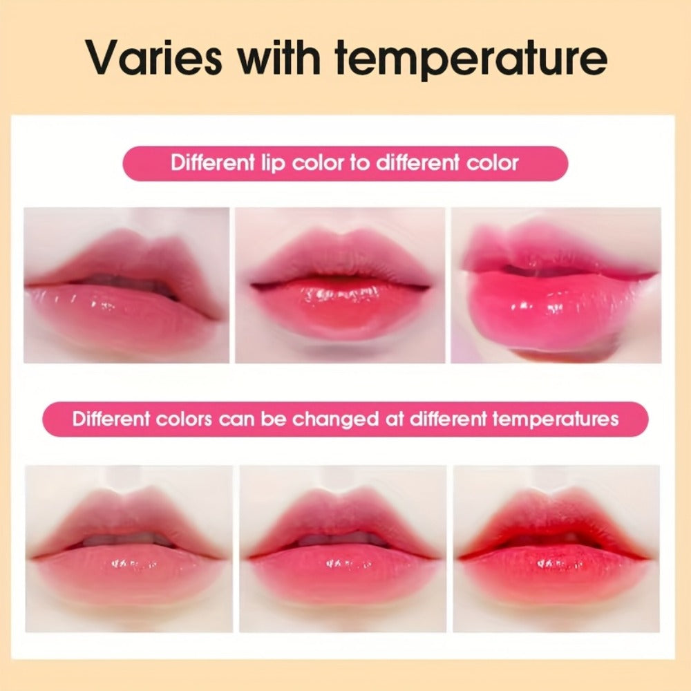Jelly Flower Lipstick Set 6-Pack Color Changing Lip Balm Temperature Activated Tint Hydrating Squalane Formula Moisturizing T