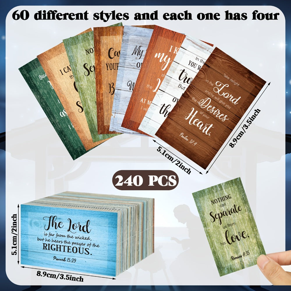 Bible Verse Cards 240 Pcs Bulk, Full Scripture Mini Prayer & Inspirational Quote Cards for Women Men Students — image 3