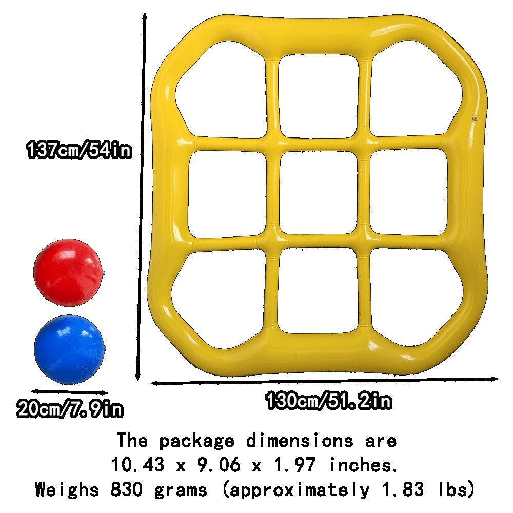 Floating Tic Tac Toe Pool Game Set for Family & Adults, Giant Inflatable Board with 10 Balls & Air Pump — image 6