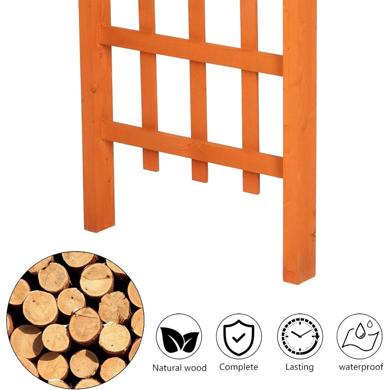 Teak Wood Pergola Arbor 85" Wedding Arch Garden Climbing Trellis for Garden, Patio and Yard Use — image 7