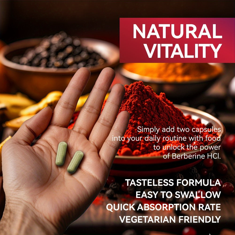 Berberine with Ceylon Cinnamon, Turmeric & Black Pepper, Premium Blood Sugar Support, Vascular Health & Digestive Wellness Ca