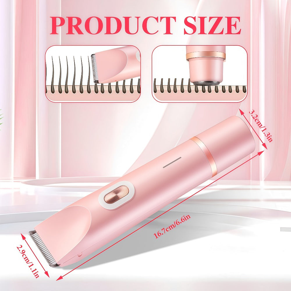 Bikini Trimmer for Women 2-in-1 Dual Head IPX7 Waterproof Electric Shaver Body Hair Trimmer Facial Hair Remover Bikini Undera