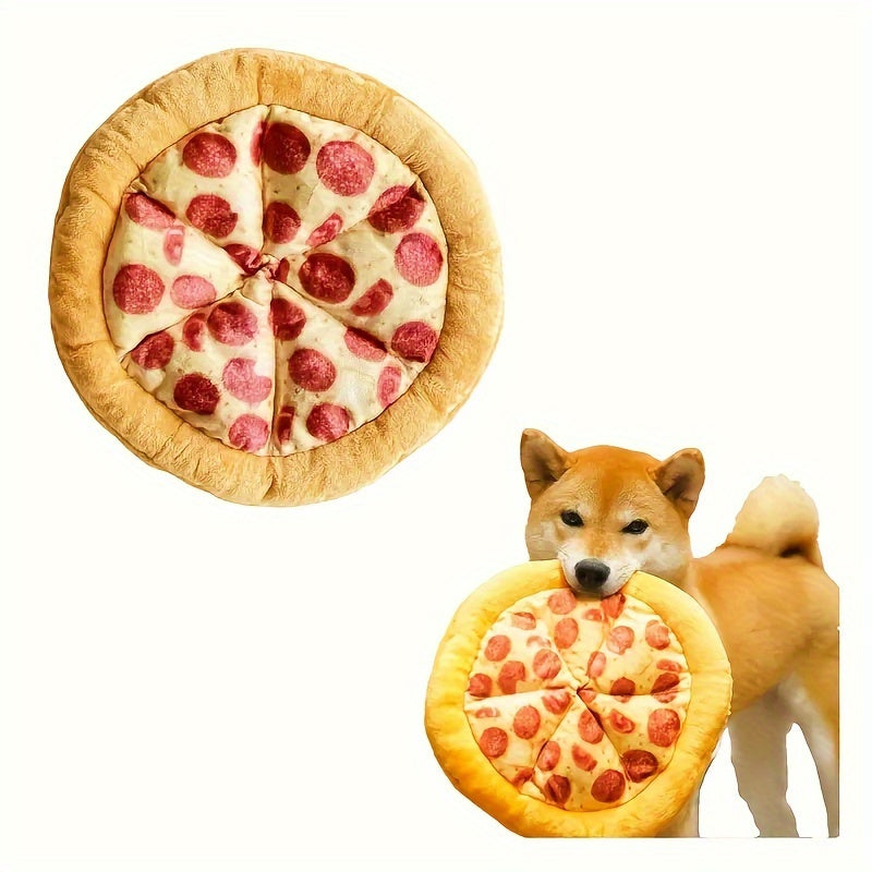 Dog Toy Pizza or Donut Plush with Built-In Squeaker and One or Two-Piece Pack Options for All Breeds — image 1