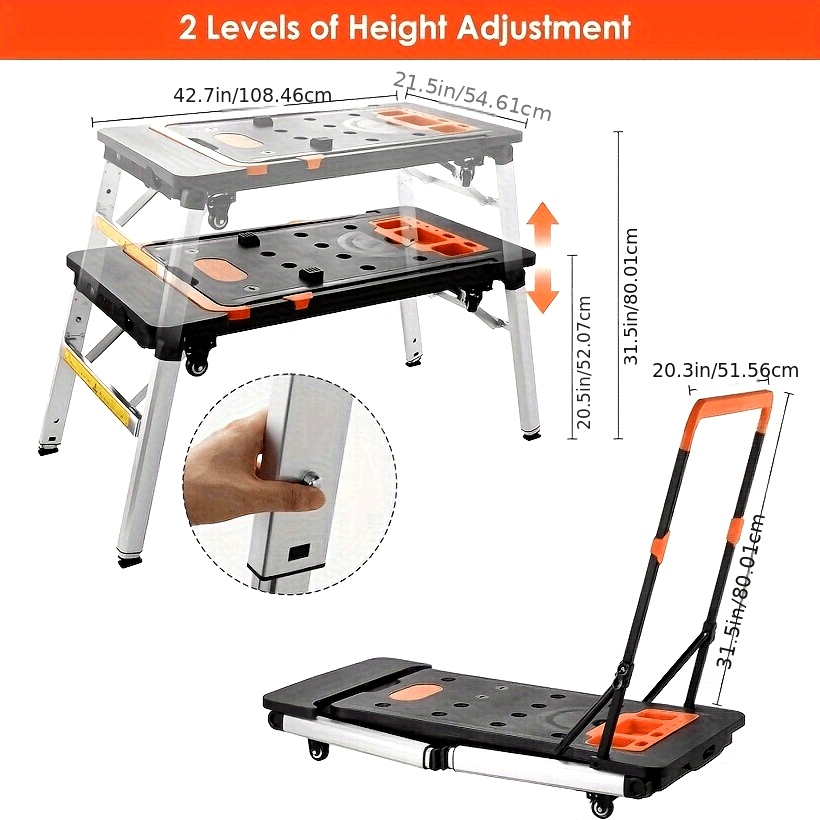 7in 1 Multifunctional Work Benches, Folding Work Table for Garage, As Portable Workbench, Sawhorse — image 1