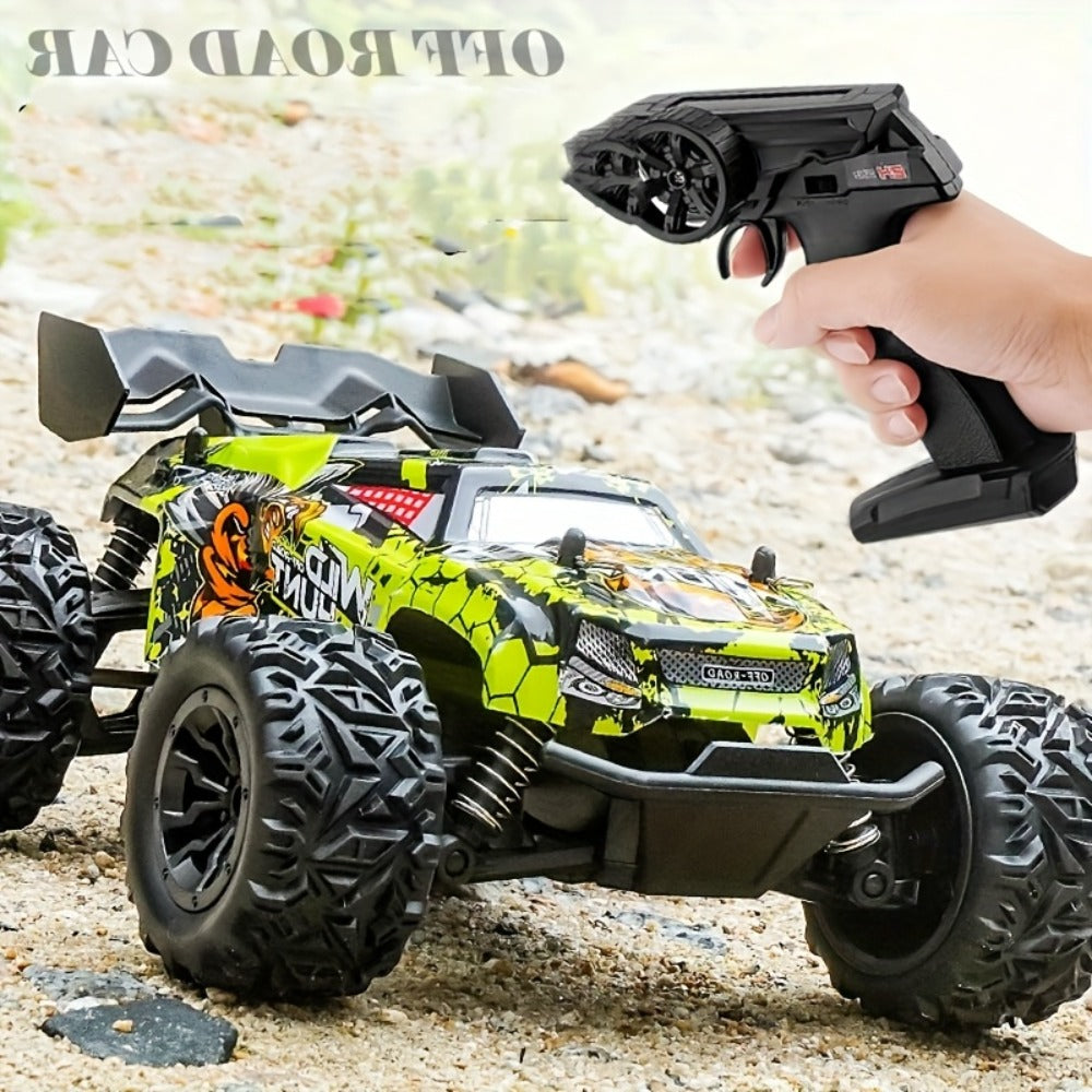 RC Monster Truck 4WD Green Off-Road Style Vehicle with LED Details, 2.4G Remote Controller and Treaded Tires — image 5