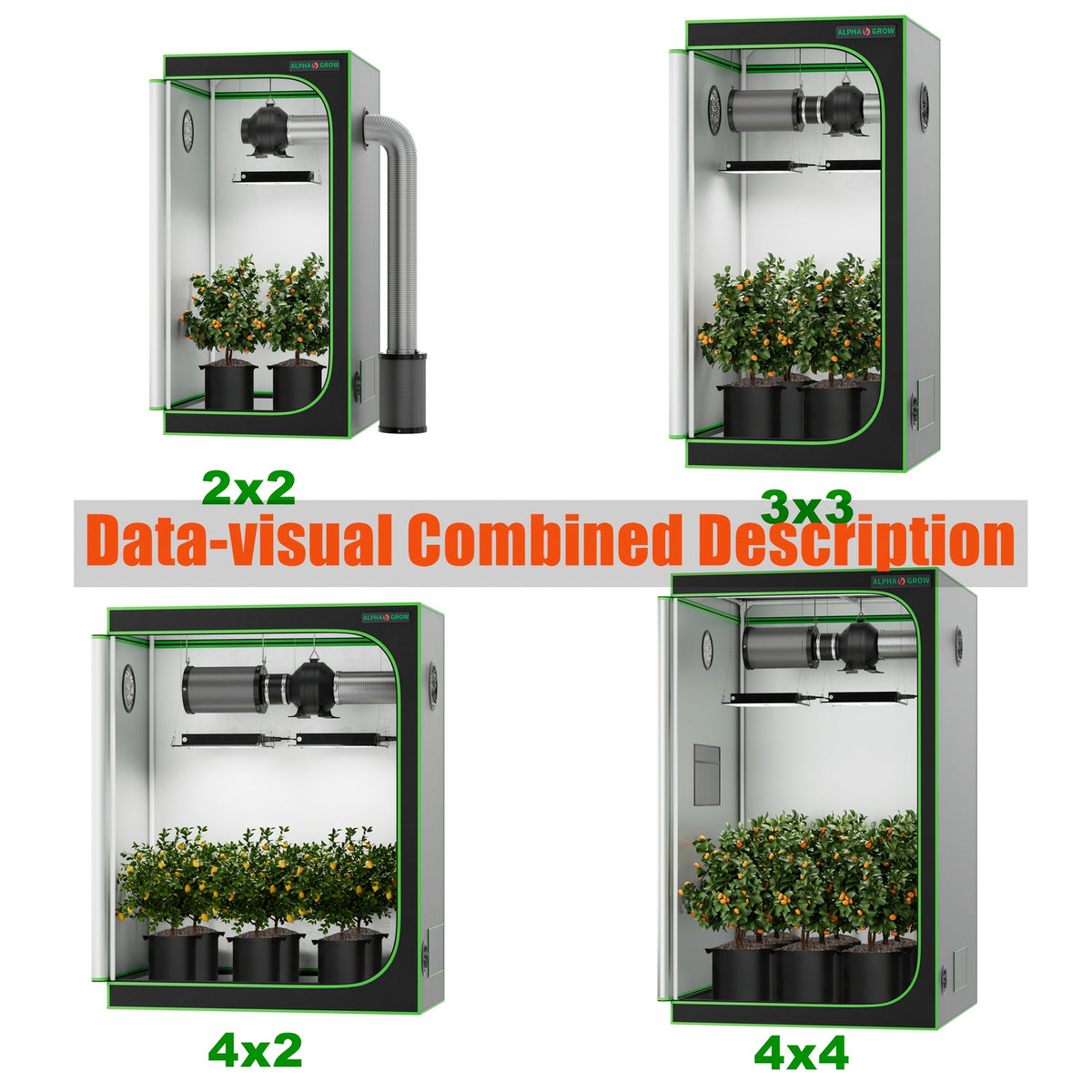 Grow Tent 1680D Thickened Mylar with Observation Window & Floor Tray, Pro-Grade Indoor Hydroponic Growing — image 2
