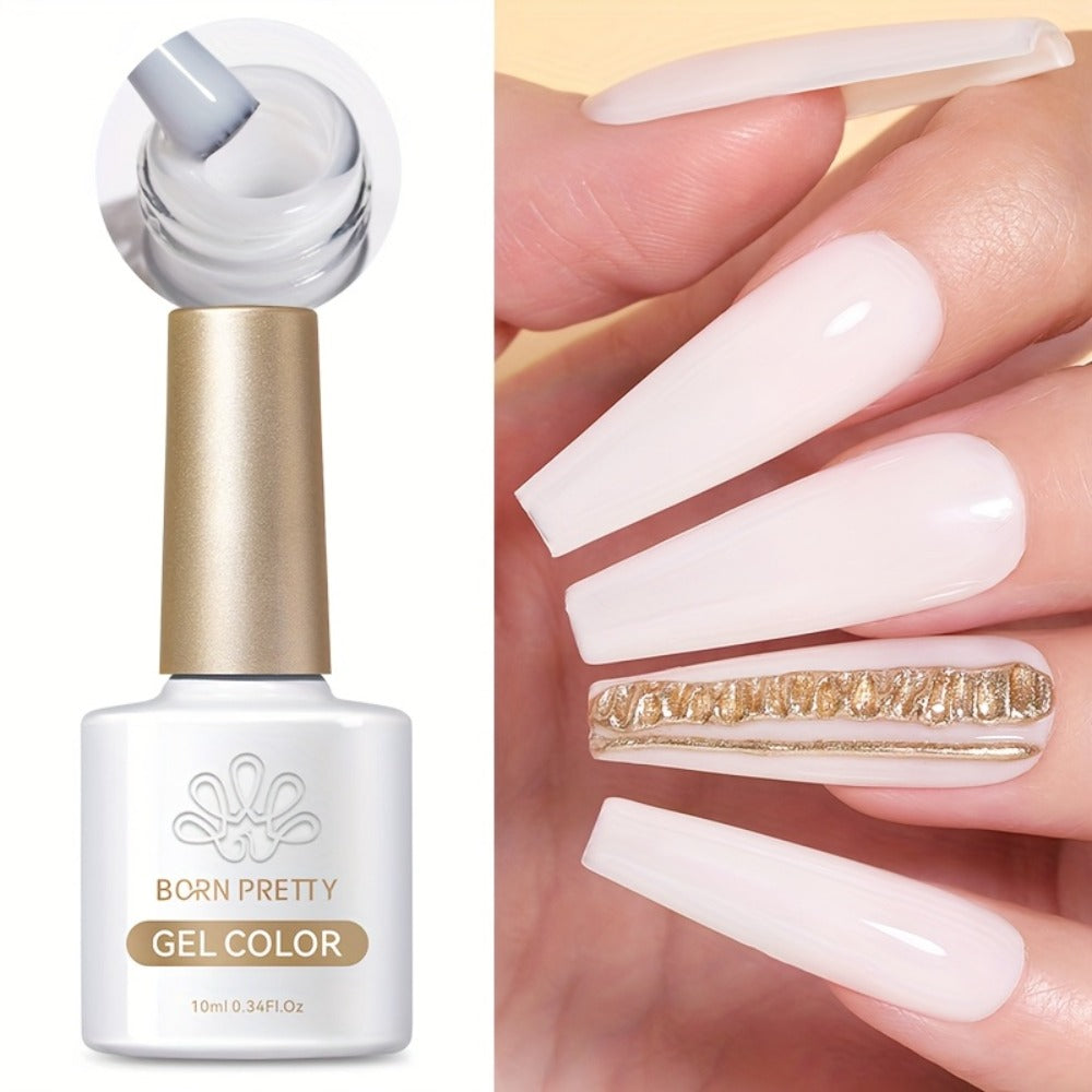 Gel Nail Polish in 10ml Translucent Jelly with 6 Milky, Snow-Glitter and Nude Shade Options — image 16