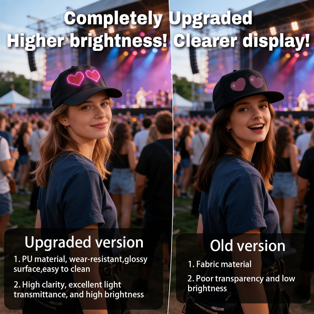 LED Party Hat App Controlled Programmable Light Up Hat, Custom Text Music Images for Rave Club Dance Halloween 4th of July Fe