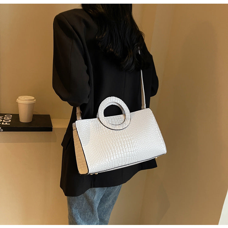 Fall Winter Fashion Retro Handbag Stone Texture Niche Bag Simple Women