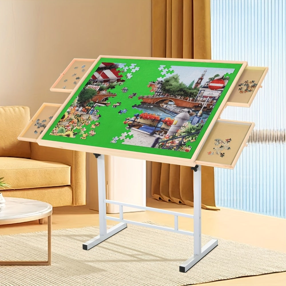 Puzzle Table in a 1500 Pieces Adjustable Angle and Height 4 Drawer Design with Metal Legs — image 6