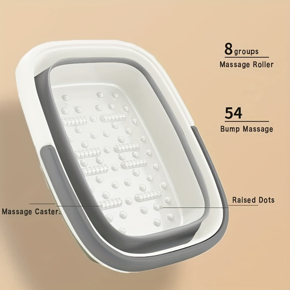 Foldable Foot Bath Tub Collapsible Foot Soak Basin 3.96 Gallon with Carry Handle Portable Pedicure Soaking Tub Space-Saving E