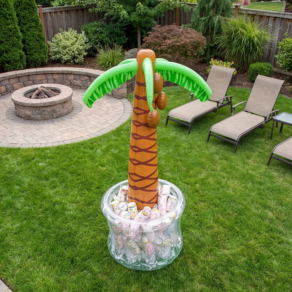 5FT Inflatable Palm Tree Drink Cooler, Tropical Beverage Ice Bucket for Luau Hawaiian Pool Party Decorations — image 9