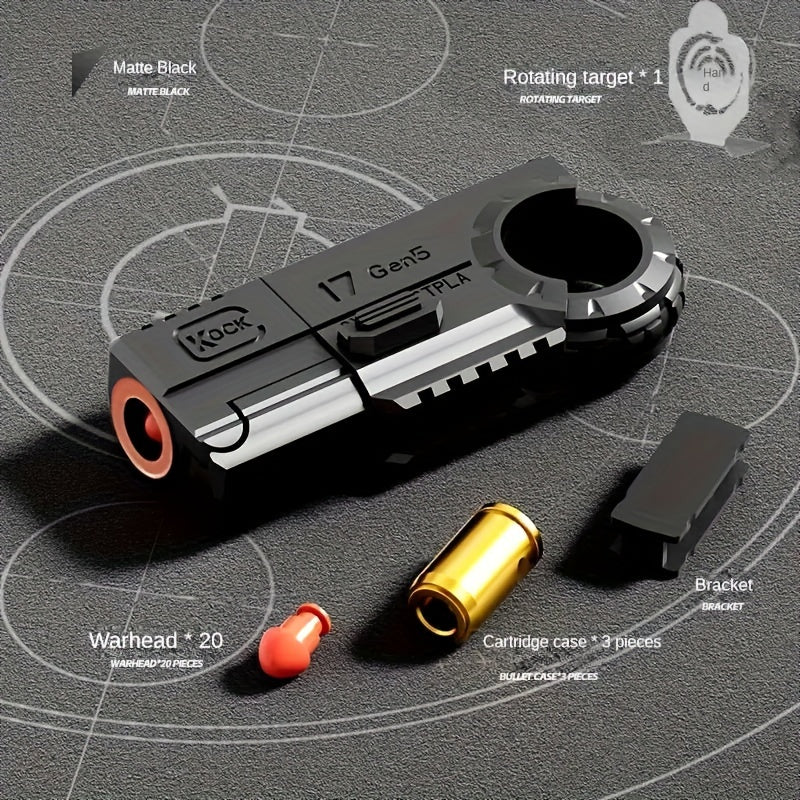 Alloy Finger Pistol Fidget Toy, One-Touch Cartridge Ejecting Stress Desk Toy, Cool EDC Novelty Gift for Adults Men Teens — im