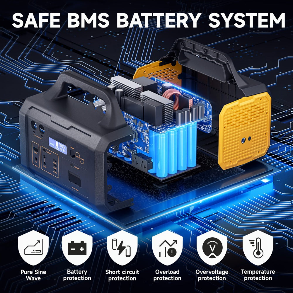 Portable Power Station 1075Wh/294Wh – 1000W/300W Solar Generator, Lithium Battery, 120V AC Outlet, for RV, Camping, Hiking — 