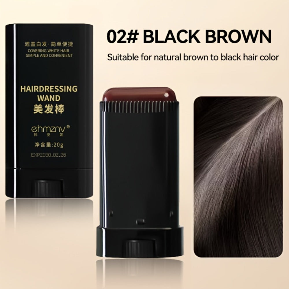 Gray Root Coverage Hair Color Stick with Comb – Waterproof Sweat-Resistant Instant Root Touch Up, Plant-Based Squalane Formul