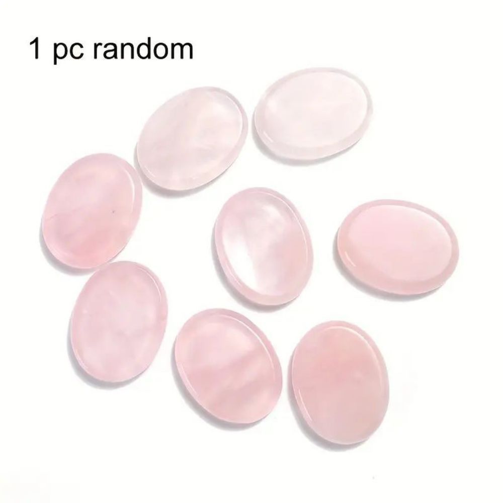 Thumb Worry Stones Oval Massage Quartz Healing Crystal Chakra Energy Therapy Meditation Spiritual Natural Gemstone Decor - V.I.P Digital Presence