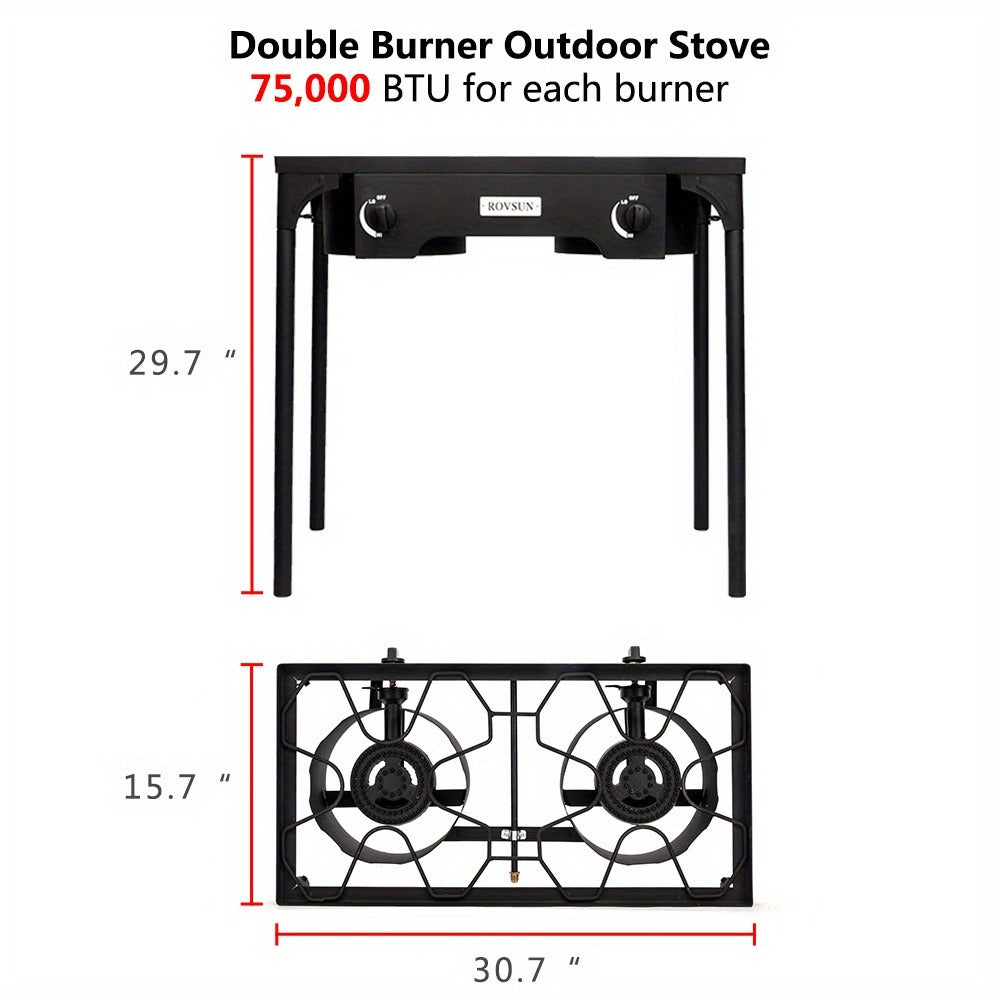 Outdoor Propane Burner Stove Cast Iron High Pressure Gas Cooker with Detachable Stand Legs — image 26