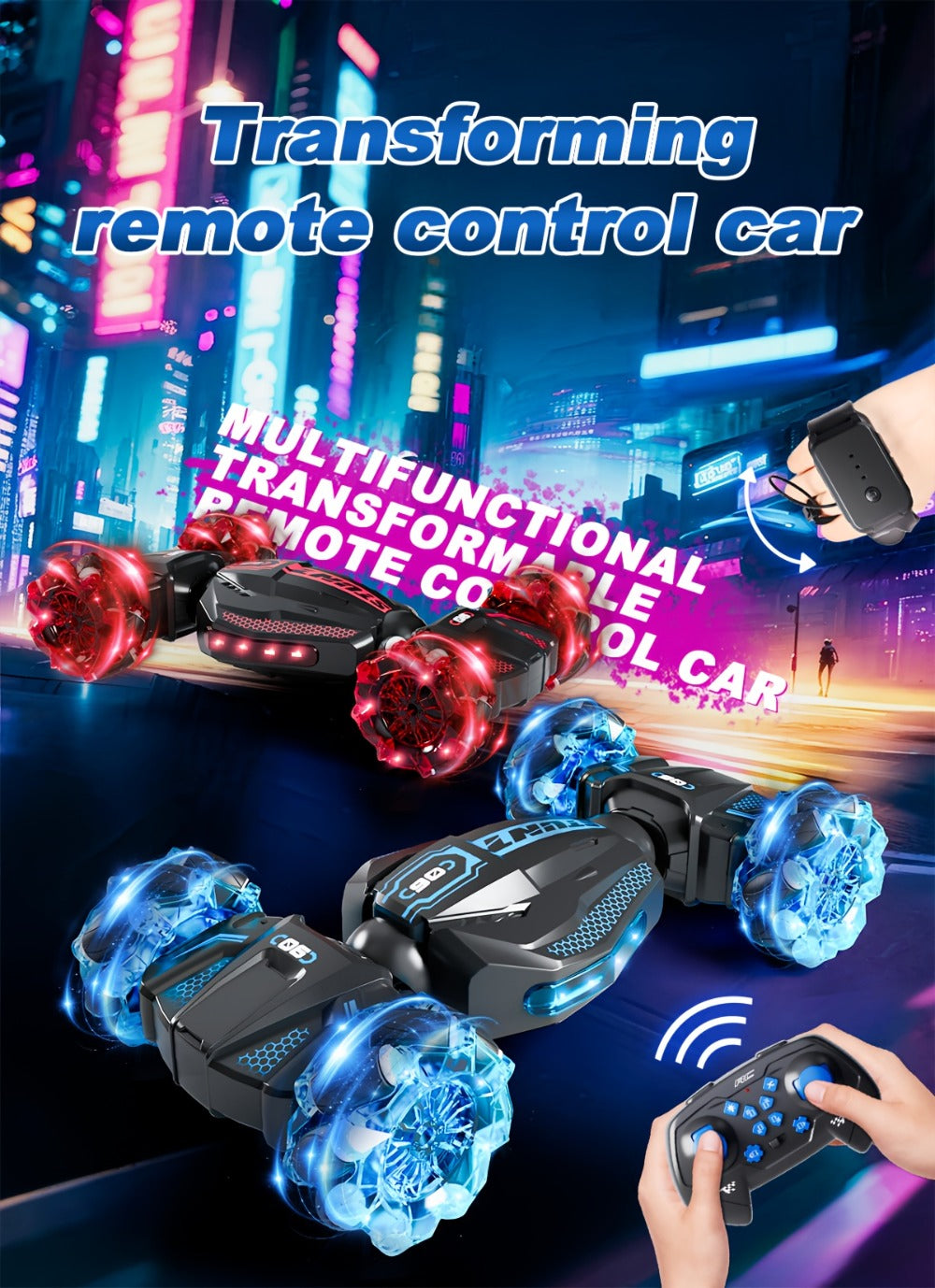 Remote Control Car Stunt Racer with Dual Remotes and LED Lights — image 15