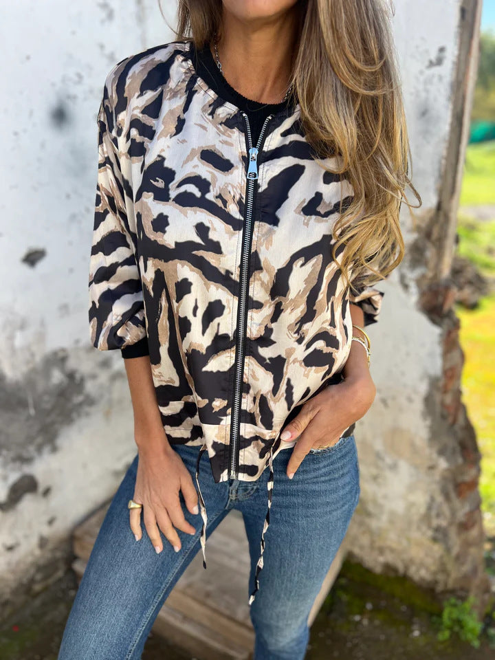 Jacket Zipper Coat Top Women