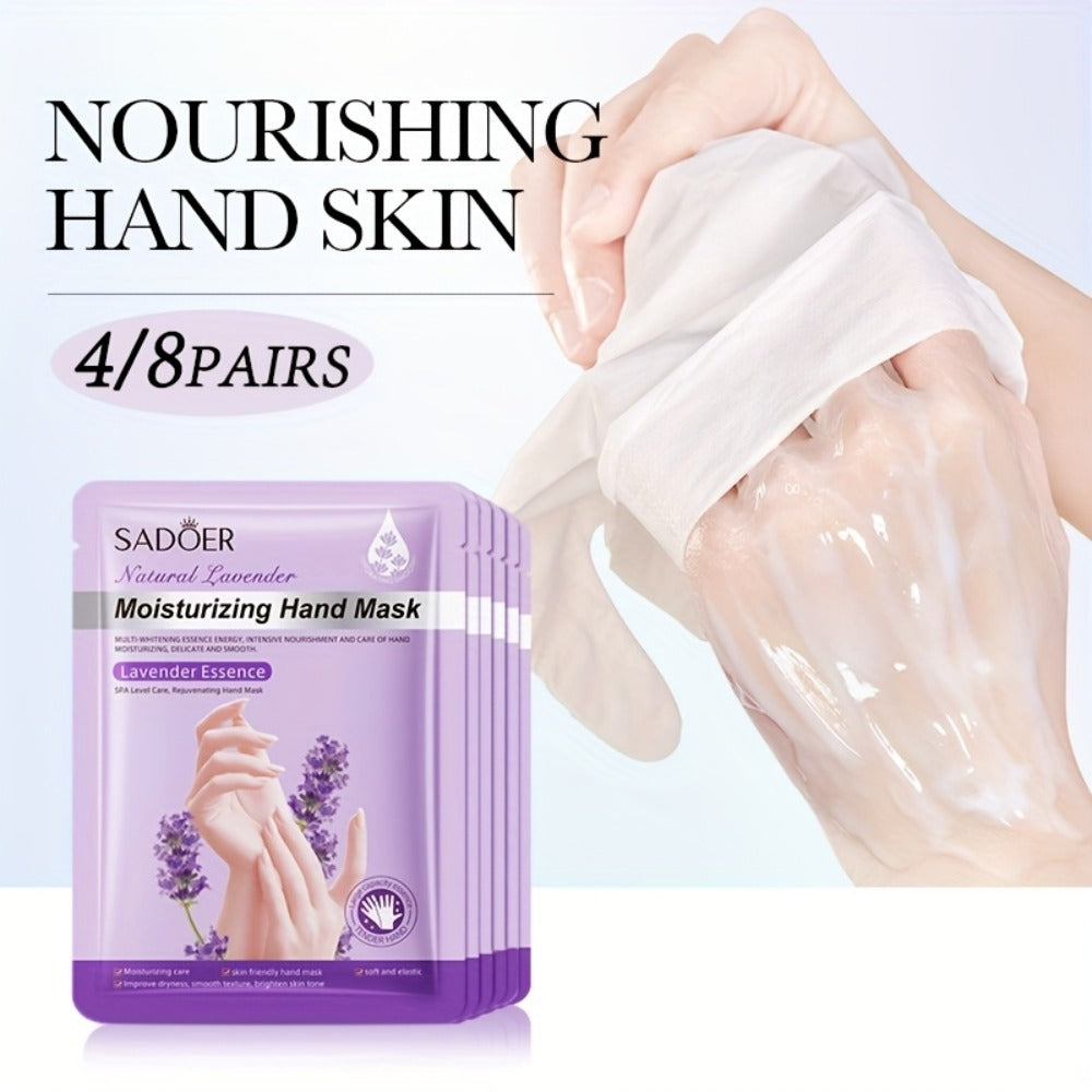 Moisturizing Hand Mask Gloves Glycerin & Lavender 4 & 8 Pairs – Natural Essential Oil Deep Hydrating Hand Spa Treatment — ima