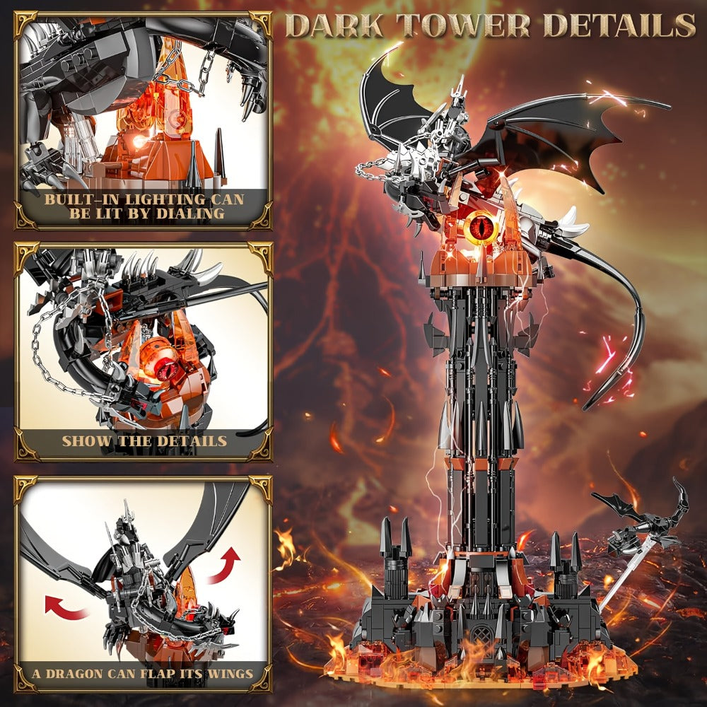 Dragon Castle Building Set Black Dragon Guardian Tower, Dark Fantasy Assembly Model Kit for Adults & Teens — image 4