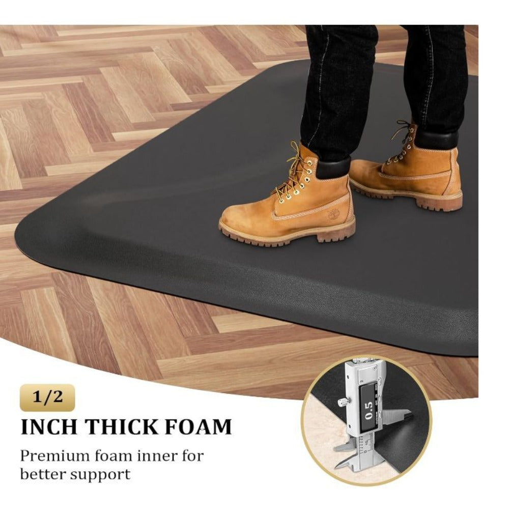 Anti-Fatigue Salon Mat for Hair Stylist with Round Cutout – Thick Non-Slip Standing Mat for Barber Chair, Hairdresser, Barber