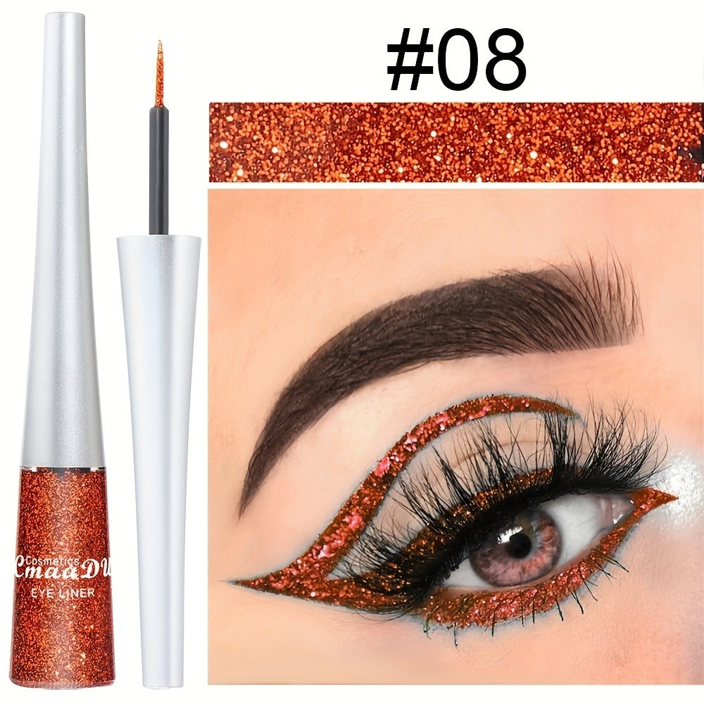 Glitter Liquid Eyeliner Set 16 Colors Waterproof Shimmer Metallic Eye Liner Pen Kit – Long-Lasting Smudge-Proof Sparkle Eye M