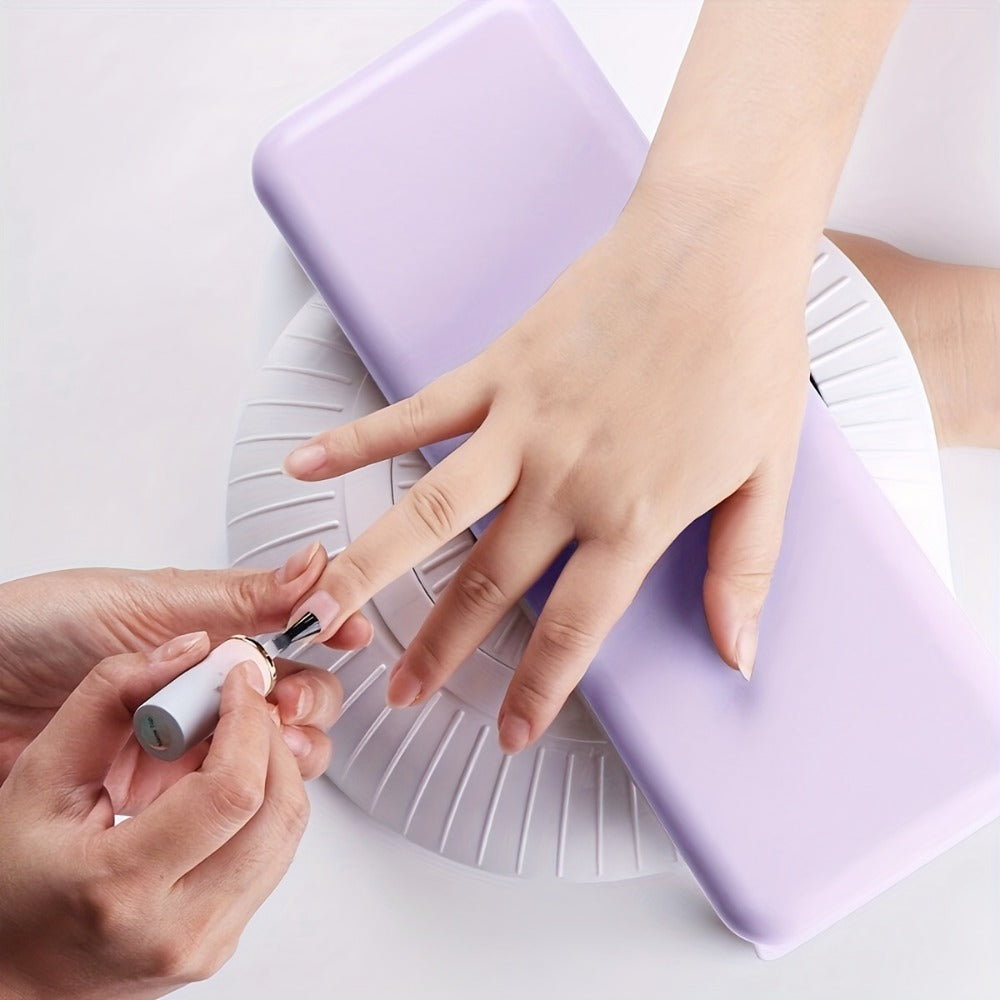 Folding Nail Armrest Hand Rest for Nail Technicians – Cushioned Wrist Support Pillow Bracket, Portable Manicure Table Stand —