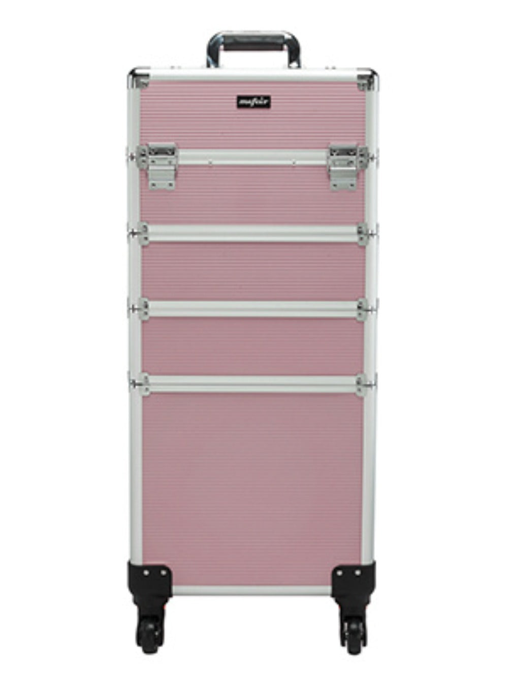 Four-Section Rolling Makeup Train Case with Removable Stack, Telescoping Handle and Four Color Finishes — image 15