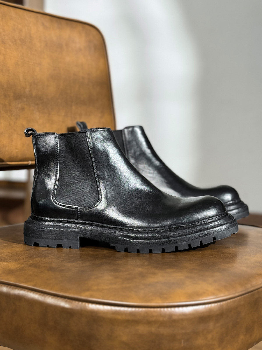 Men's Business Thick-Sole Height-Increasing Vintage Leather Boots