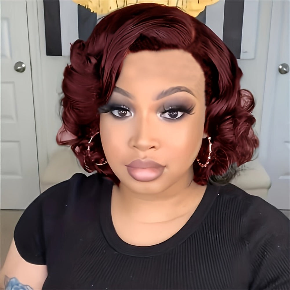 Synthetic Wig 4-Inch Dark Brown Body-Wave Pixie Bob with Four Color Options for Festival Looks — image 3