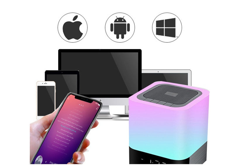 Bluetooth Speaker with LED Night Light - Alarm Clock & USB Charging