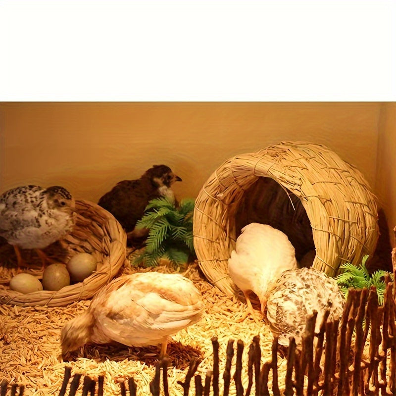 Bird Nest Handwoven Straw Soft Lining Chicks Small Pets Indoor Outdoor — image 1