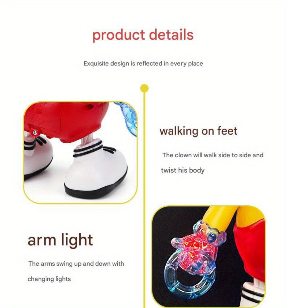 Dancing Clown Toy Doll with Light & Music, Swinging Fidget Toy for Kids Boys & Girls, Funny Weird Halloween Decoration — imag