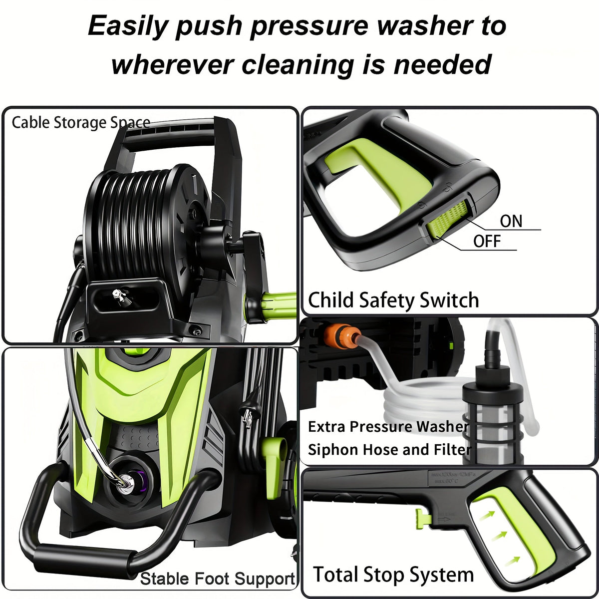 Electric Pressure Washer High PSI for Garden, Patio and Yard Use, with the Listed Configuration — image 8