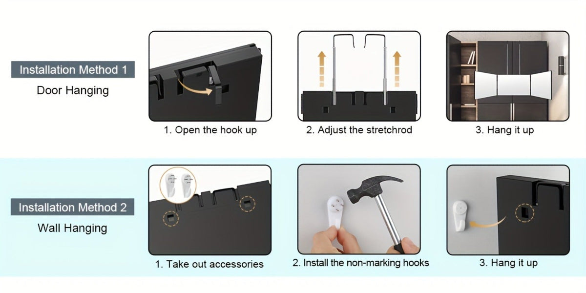 3 Way Mirror for Self Hair Cutting 360° Trifold Barber Mirror Set – Anti-Fog HD Glass, Oil-Rubbed Finish — image 15