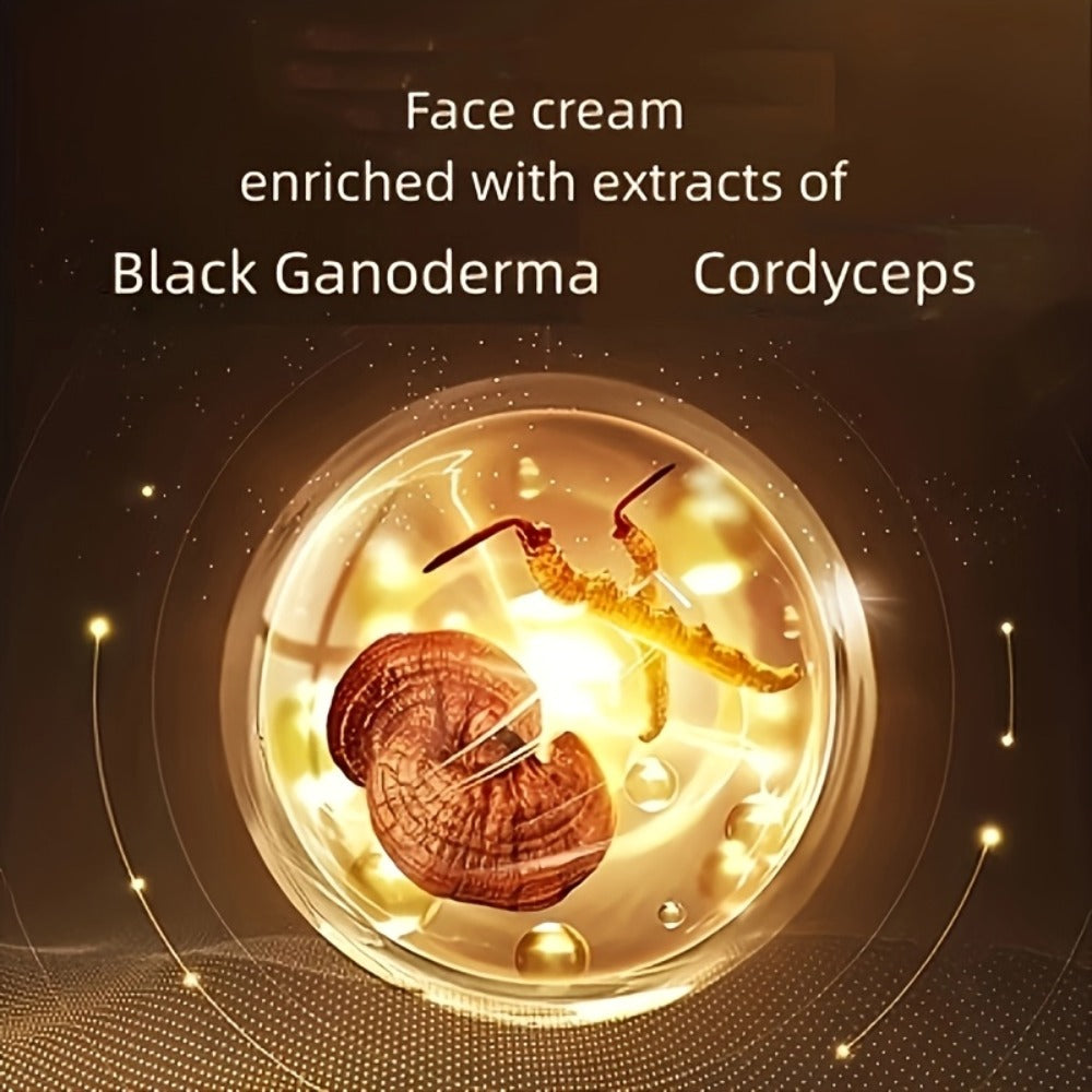 Face Cream Ganoderma Cordyceps Formula with Hyaluronic Acid, Glycerin and Golden-Tone Bottle — image 8