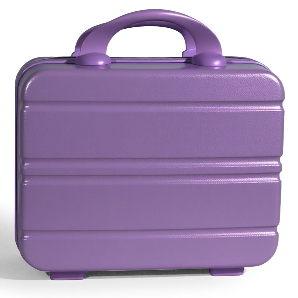 Hard Shell Makeup Travel Case Waterproof Pressure-Proof Portable Cosmetic Suitcase with Elastic Band Luggage Attachment Carry