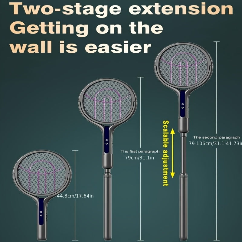 2-in-1 Mosquito Trap Lamp & Retractable Electric Fly Swatter Racket, USB Rechargeable Base — image 4