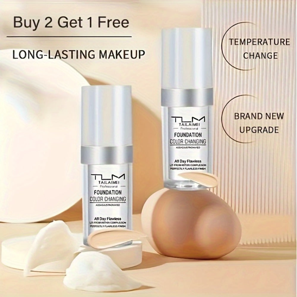 Color-Change Label Liquid Foundation Three-Bottle Set with Pump Tops and One 3pcs Checkout Option — image 12