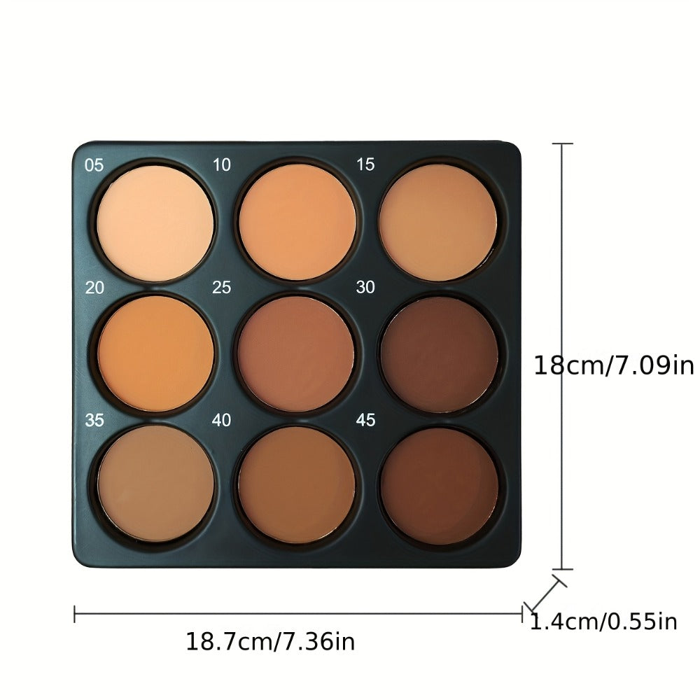 Matte Contour Palette 9 Colors Face Contouring Bronzer Kit Deep Brown Tones Buildable Blendable Multi-Use Professional Sculpt
