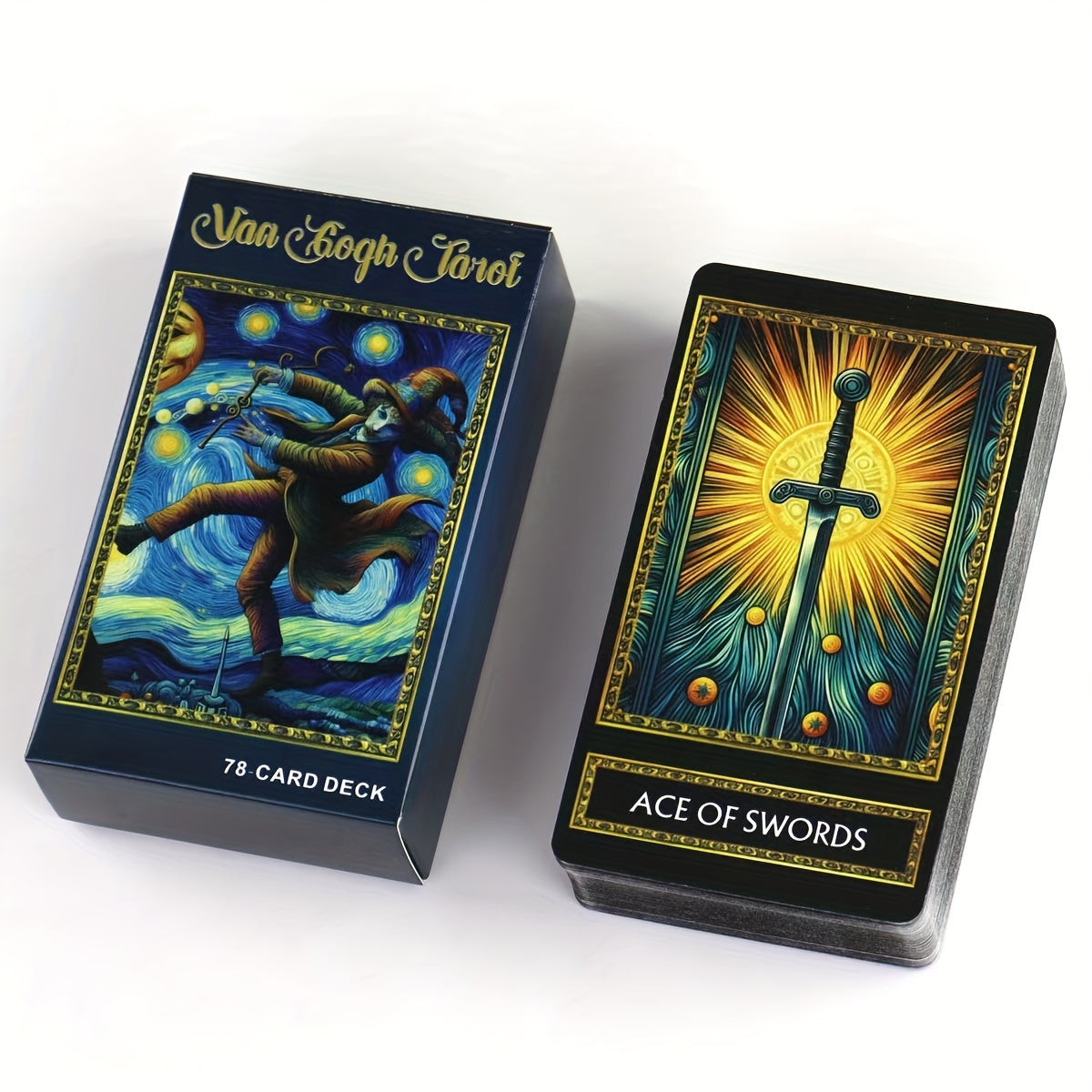 Van Gogh Tarot Cards 78 Card Deck – Art-Inspired High Quality Paper Divination Tool for Adults Teens Beginners Collectors Spi