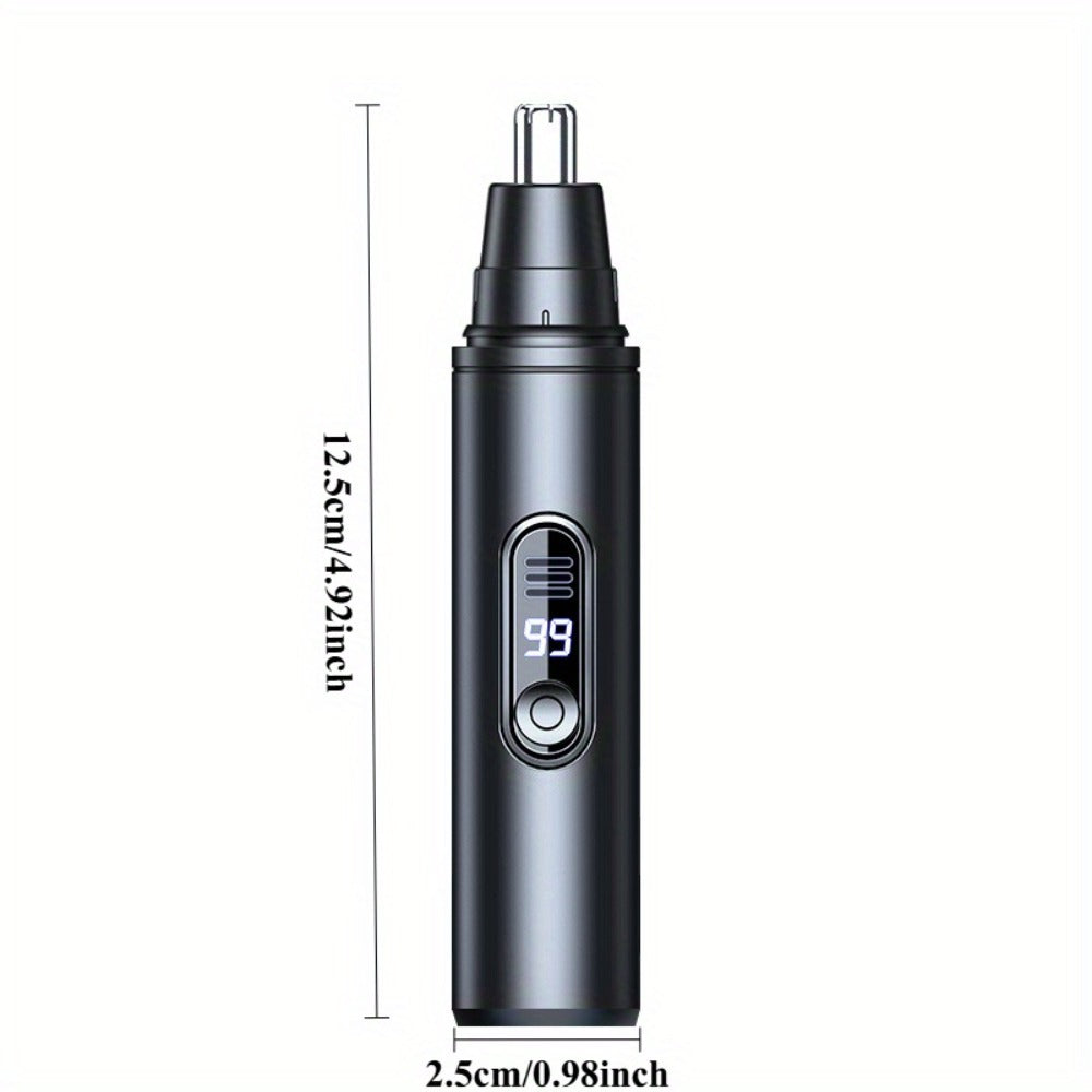 Nose Hair Trimmer Electric Painless 3-in-1 USB Rechargeable with LED Display – Trims Nose Ear Hair Eyebrows Waterproof Groomi