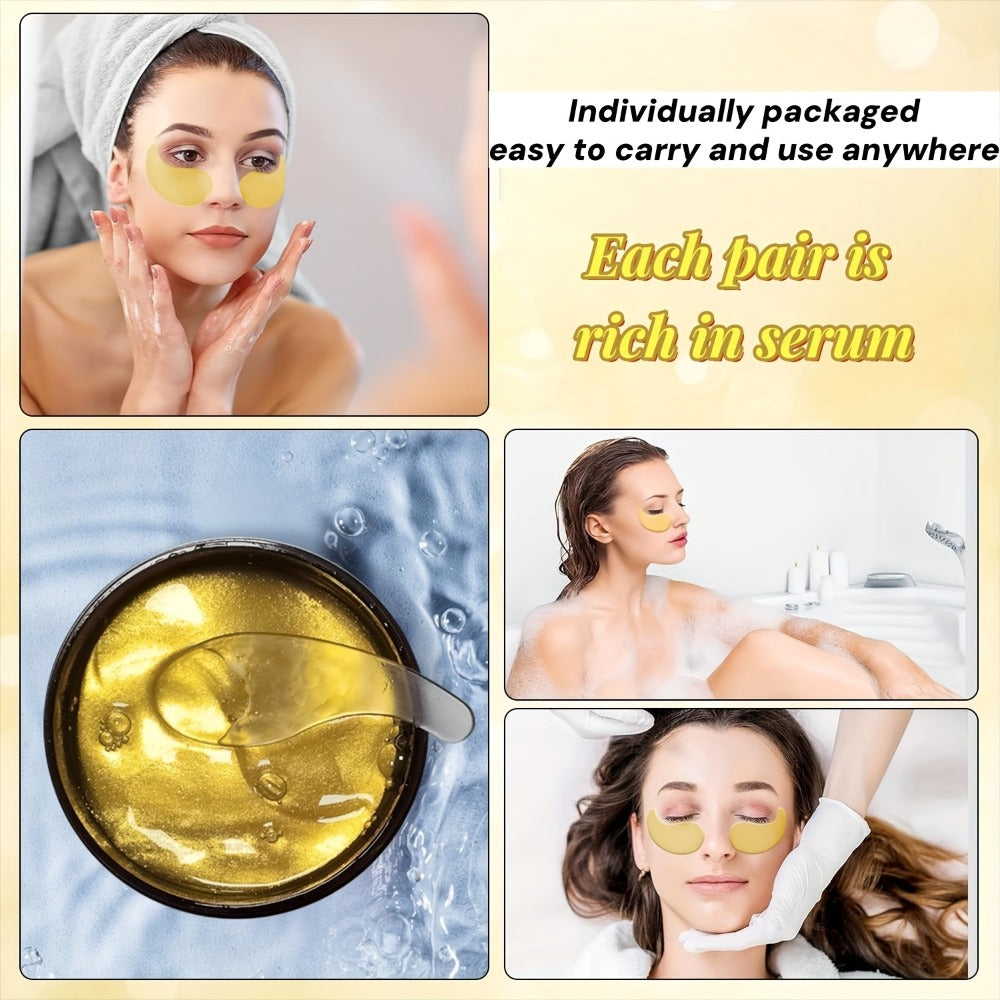 60-Piece Gold-Tone Under-Eye Patch Box with Individual Packs and Collagen and Hyaluronic Acid Wording — image 5