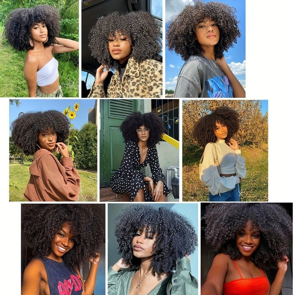Hair Extensions Kinky-Curly Mongolian Human Hair Bundle in Natural Black with Six Length Options from 8 to 18 Inches — image 