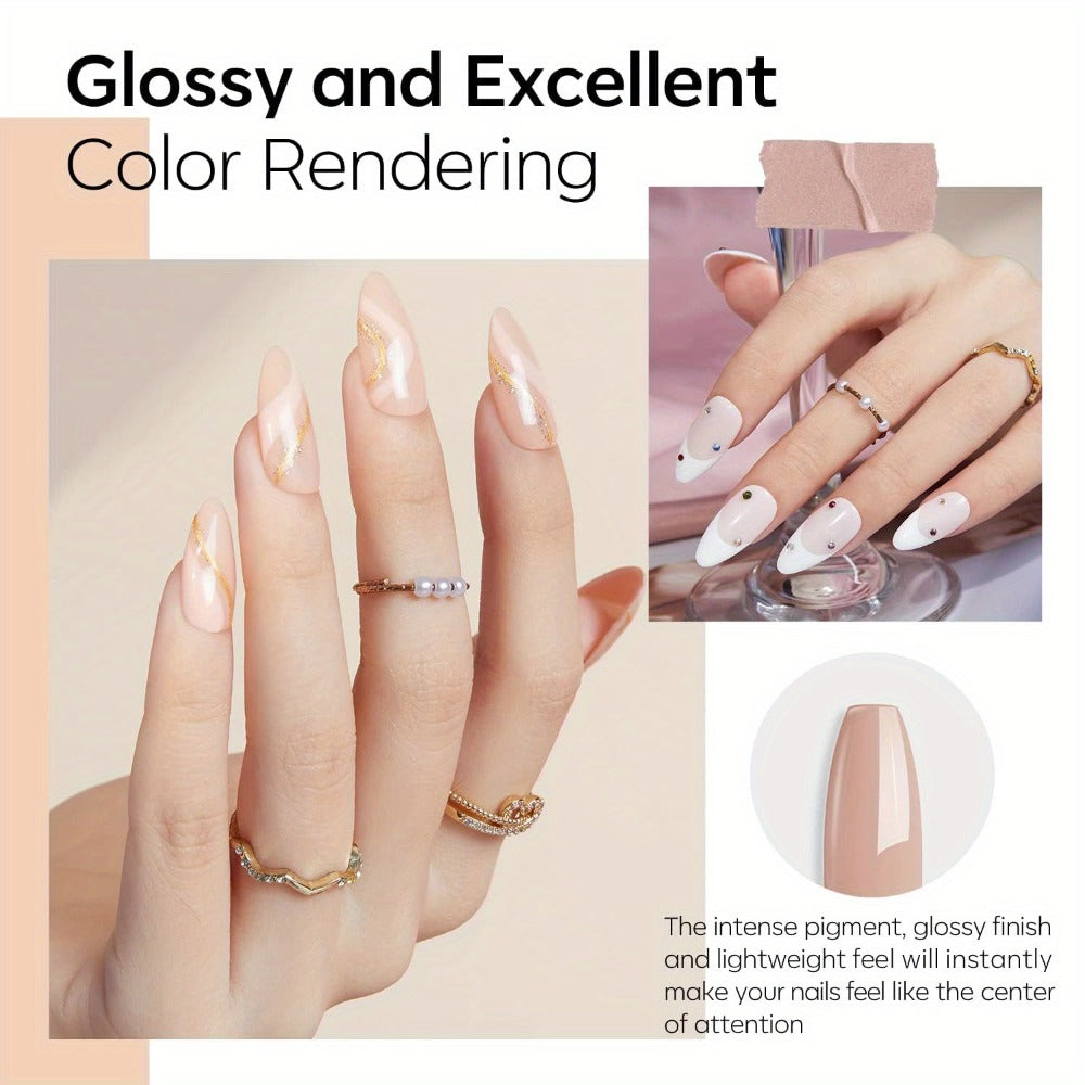 Dip Powder Nail Kit with NOCIS Label, Four Nude and Gold Glitter Powders, Three 10ml Liquids and Four Tools — image 16